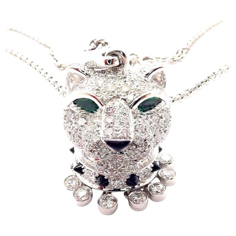 cartier panthere pendant necklace|cartier diamond panther necklace.